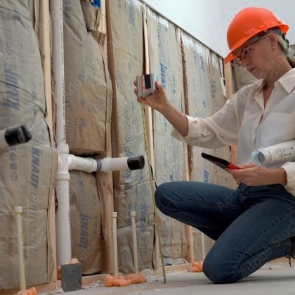 plumber inspecting